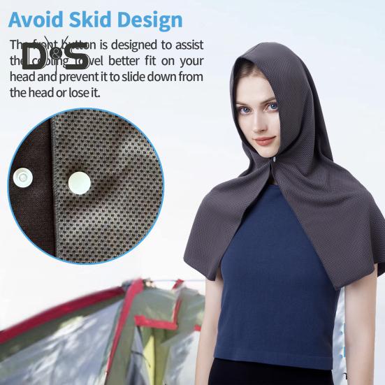 Охлаждающий капюшон с застежкой на пуговицы, УФ-защитное полотенце, быстросохнущее, портативное, унисекс, для спортзала