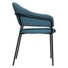 Fauteuil "Siron" en tissu chiné Atmosphera - Bleu canard