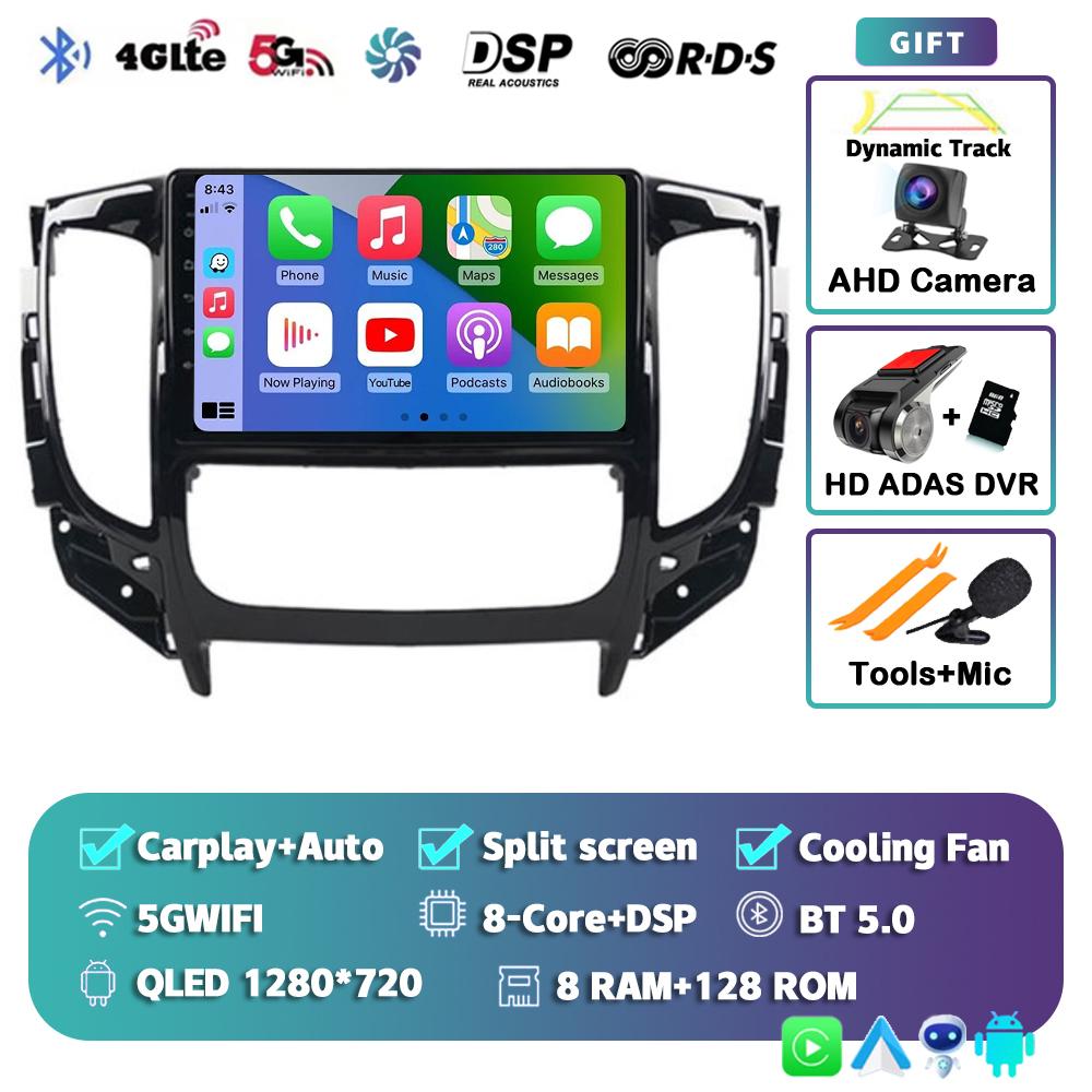 Android 14 Carplay автомобильное радио для Mitsubishi Pajero Sport 3 L200 5 Triton 3 2015 2016 2017 2018 2019 мультимедийный видеоплеер GPS