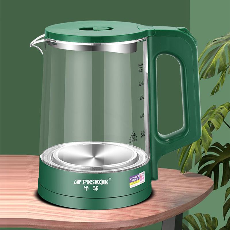 Изоляционный стеклянный электрический чайник, бытовой чайник из нержавеющей стали, чайник для здоровья, большой емкости