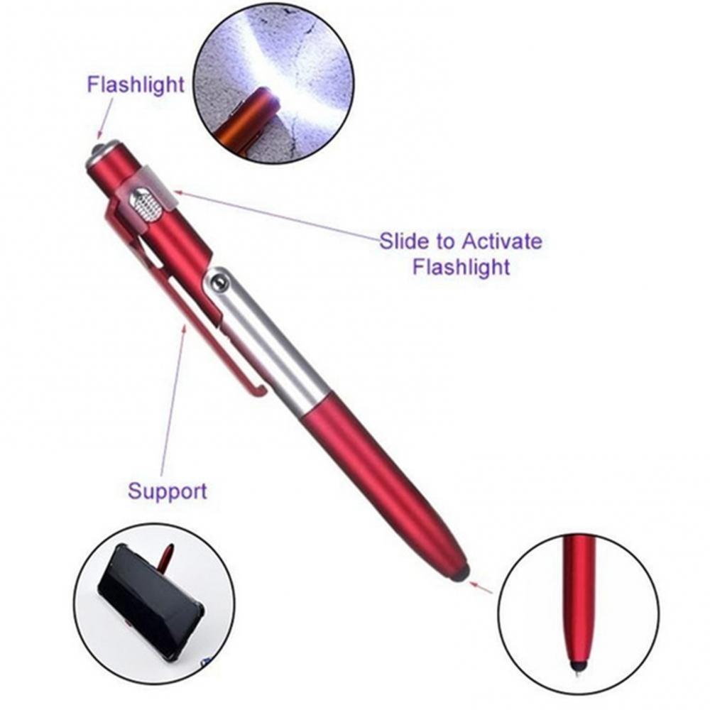 Night Reading Stationery Cellphone Holder Ballpoint Pen with LED Light Stylus Pen Writing Pen