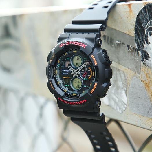 Casio Мужские часы G-SHOCK из смолы, водонепроницаемые 200 м, цифровые, ударопрочные, кварцевые, GA-140-1A4