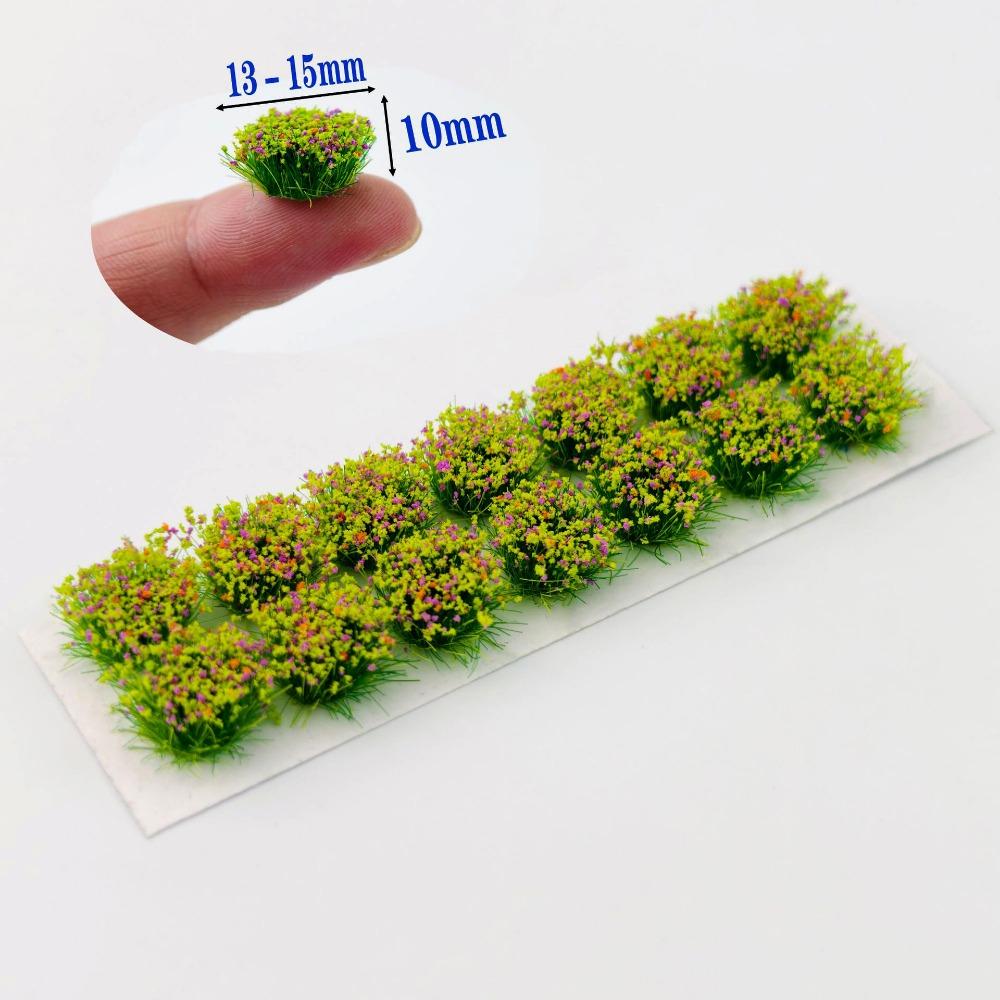 14pcs/set 13~15mm*10mm DIY Miniature Garden Decor Multicolors Landscape Wargame Grass Tufts