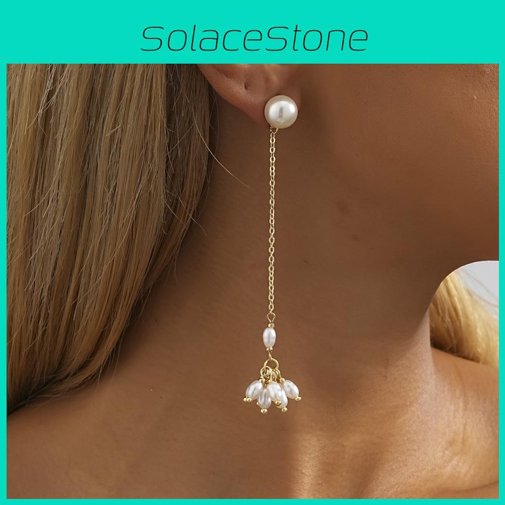 Геометрические Изысканные Жемчужные Серьги Золотые Кисточки Длинные Подвесные Серьги Женские Для