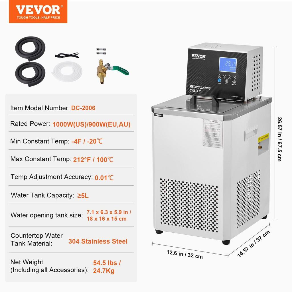 Laboratory Chiller Circulator 6L Lab Recirculating Chiller -4°F-212°F