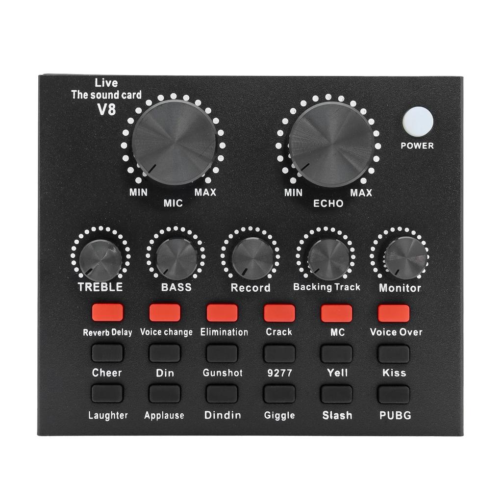 Звуковая карта V8 USB DJ-оборудование Звуковые карты Аудиомикшер Для телефона Компьютера ПК Веб-трансляции Live Внешняя Запись Караоке