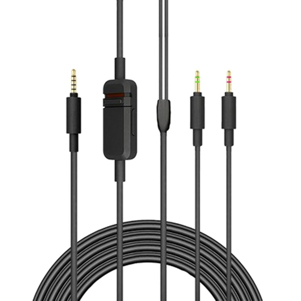 Stereo 3.5mm Audio Cable Gaming Headset Cable for MMX300 Headphone Cable Volume Control Inline Cord Accessories