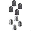 8 Pieces Guitar Bass Metal Through Body String Mounting Ferrules Bushing +Black