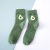 Cute Coral Velvet Socks For Women Winter Warm Floor Socks Cartoon Fruit Christmas Socks Avocado Peach Fleece Thermal Stockings