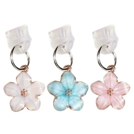Cherry Blossom Dust Plugs Pendant for Phone Type C Charging Port Dust Plugs Charm Wear-Resistant Phone Accessories