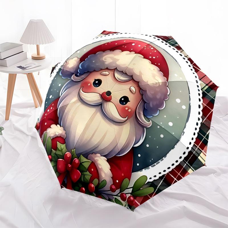 1pc Santa Claus Automatic Folding Umbrella, Heavy-Duty 8-Rib Construction, Perfect for Everyday yy251114172