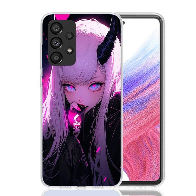 Мультяшный Крутой Демон Девушка Чехол для Телефона Для Samsung Galaxy A52 A32 A22 A12 A02S A50S A30S A51 A31 AA71 Note 20 Ultra 10 S10 Plus Gala