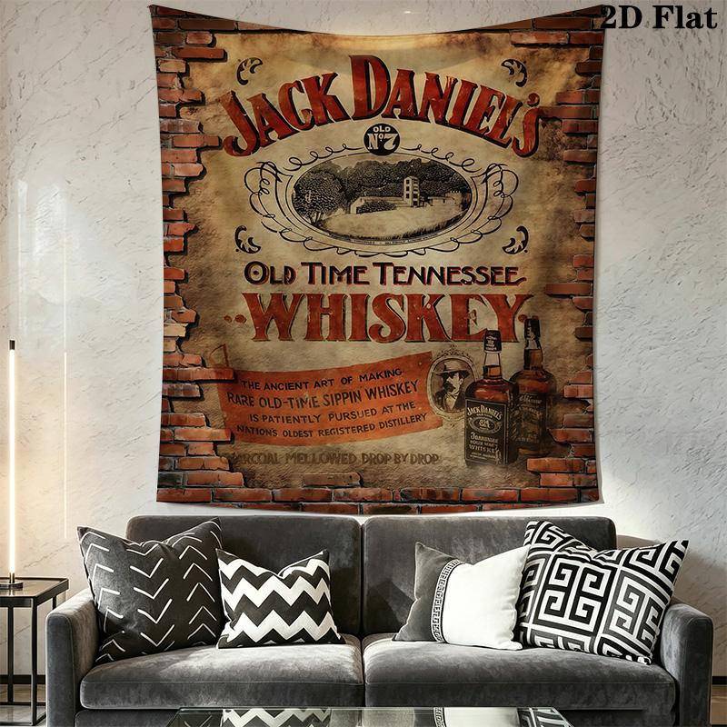 Ткань с принтом Jack Daniel'S Tennessee Whiskey Модный фон для печати Настенное покрытие Декор для дома или гостевого дома Мягкий декор Ткань для фона