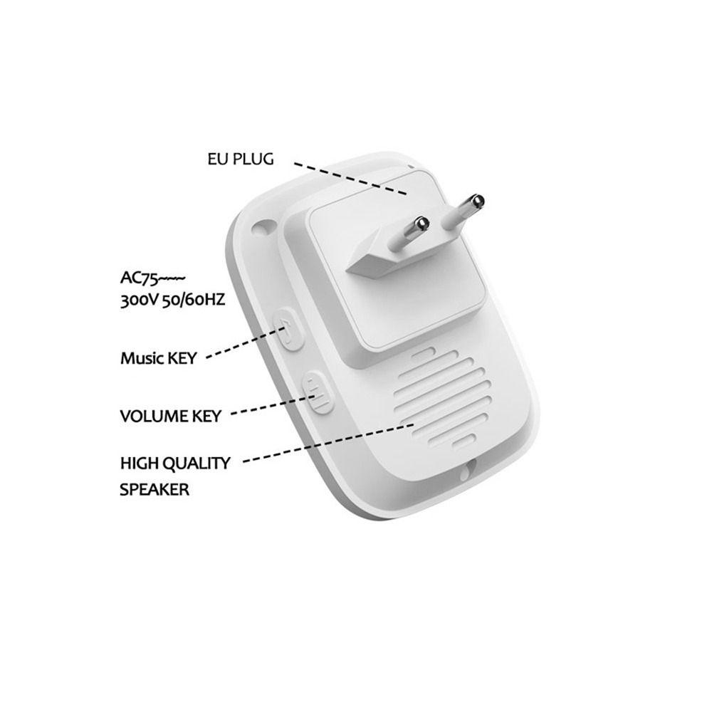 Waterproof Intelligent Door Chime Remote Welcome Doorbell 300M Doorbell  For Patient