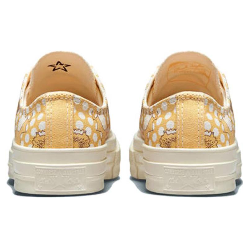 Converse Chuck 70 Chuck Taylor All Star 1970-е годы Цветочный принт Классические Универсальные Повседневные Низкие Эспадрильи Женские Желтый Белый