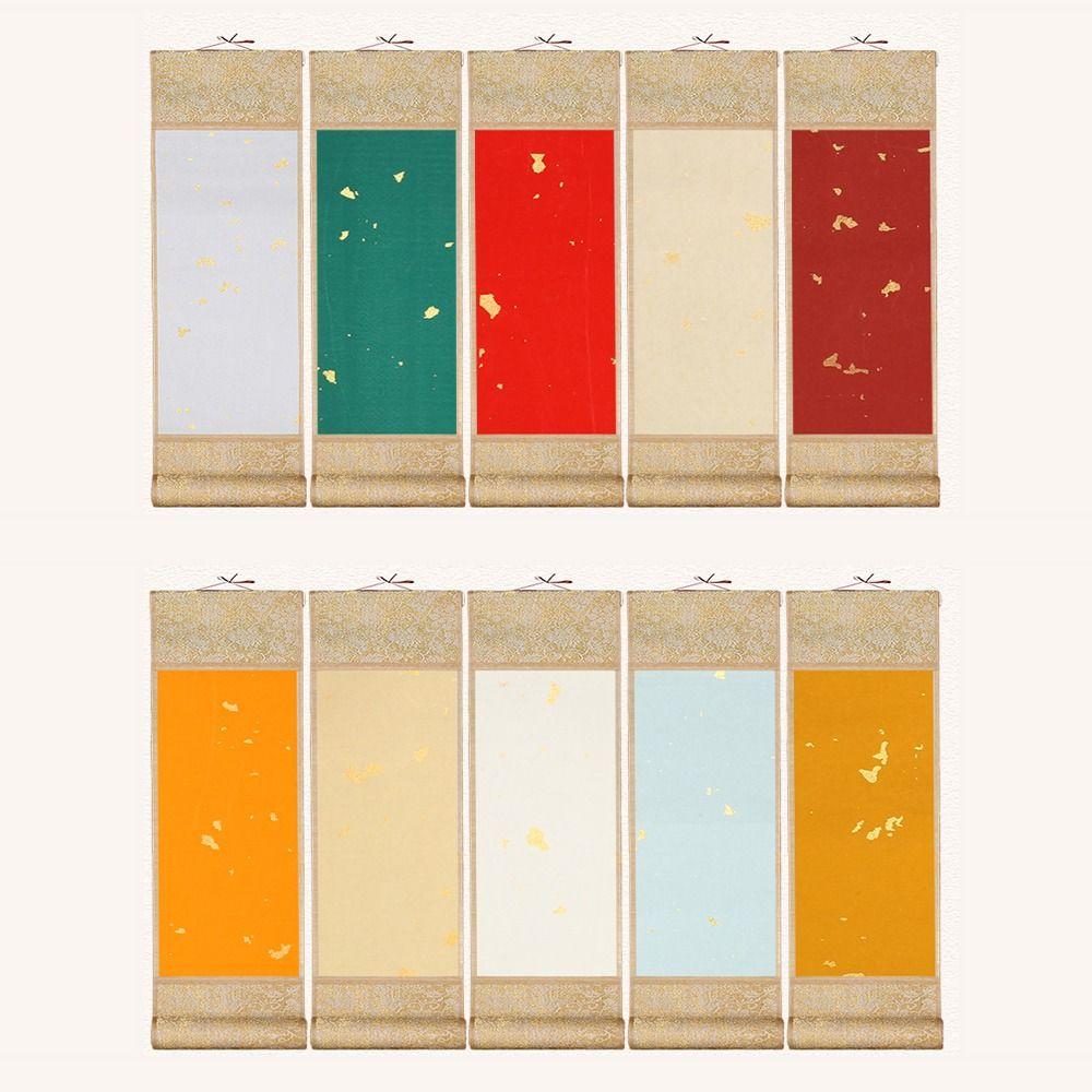 Painting Drawing Paper Gilded Rice Paper Scroll Chinese Style Self-made Gifts Calligraphy Mounting Scroll Handcrafts