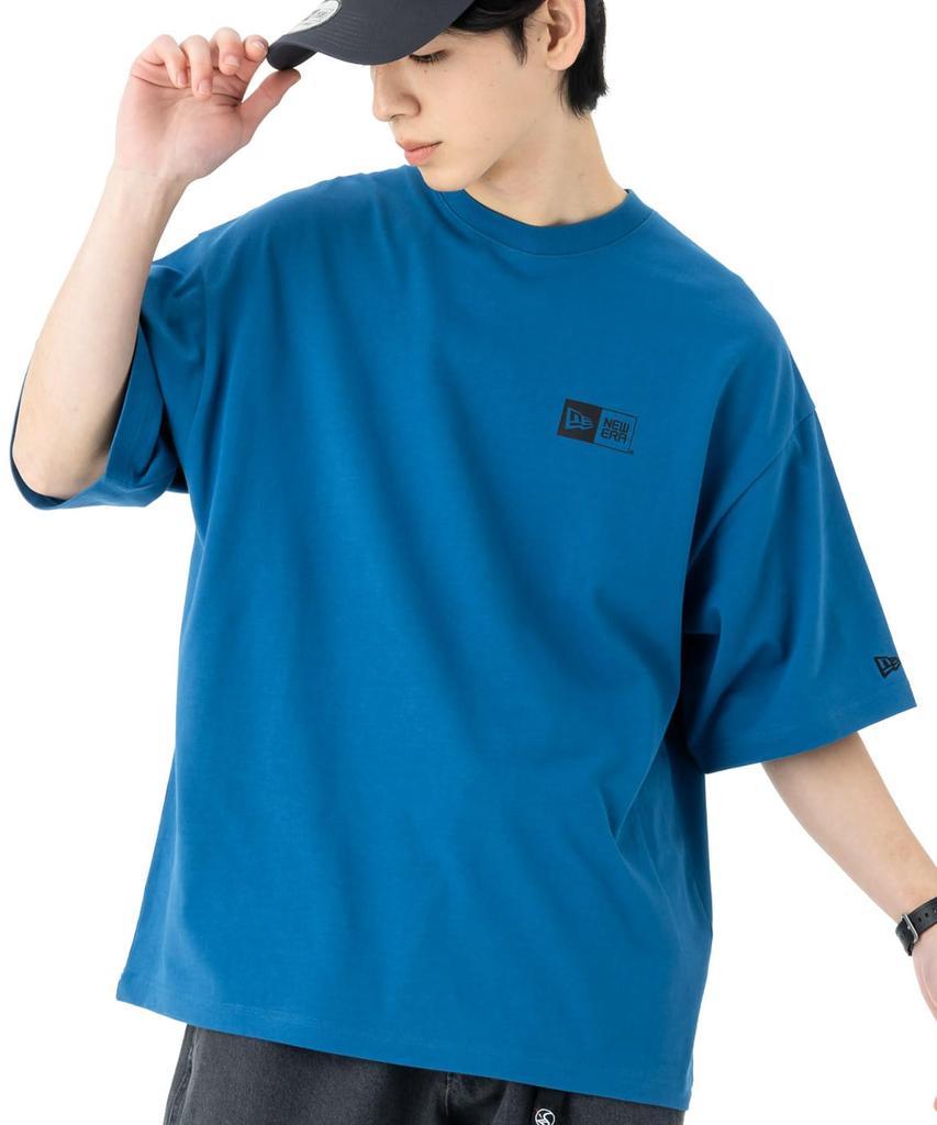 NEW ERA Short Sleeve Onspotz Exclusive Oversized Blue Black M Oversized Cotton Tee Box Logo T-Shirt S/S