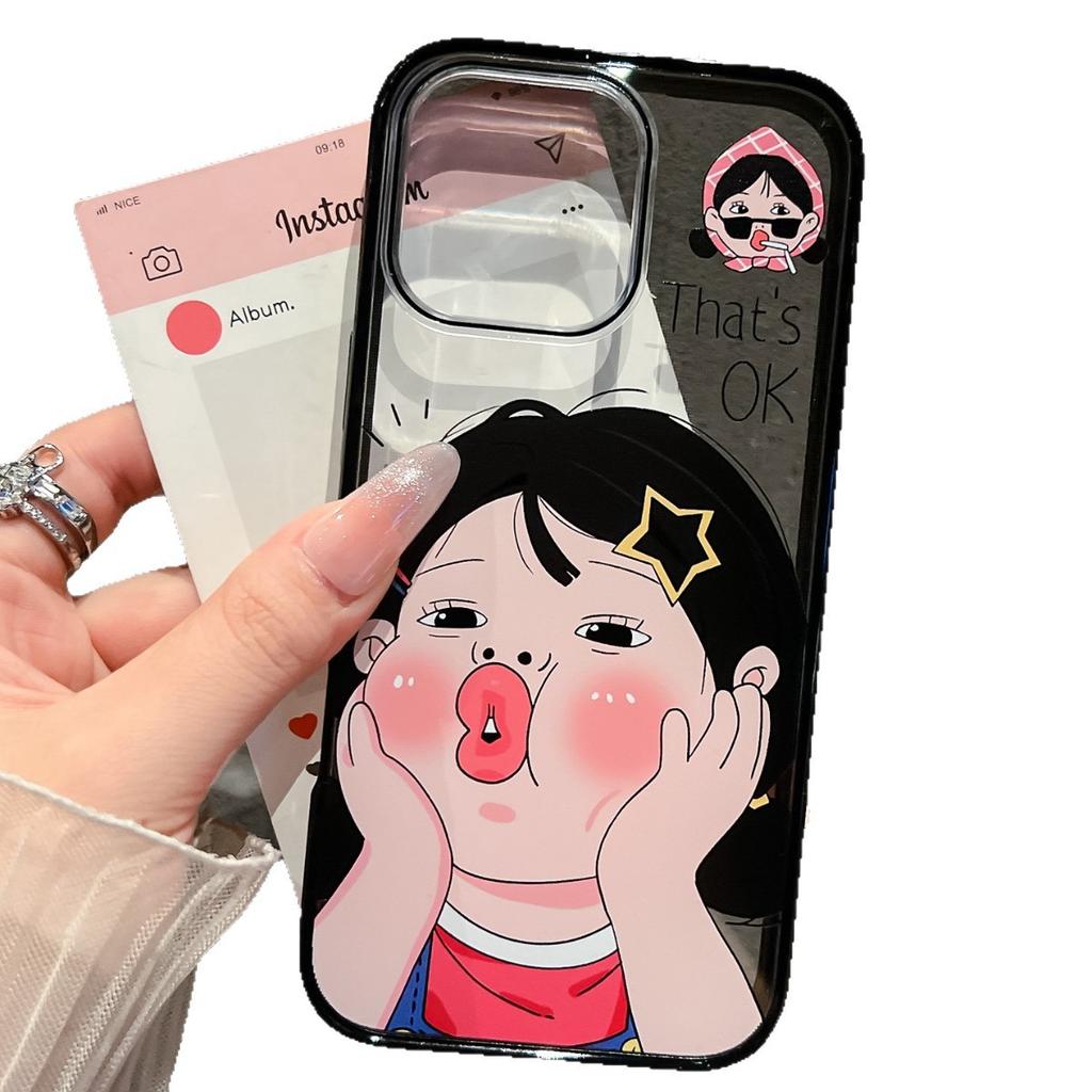 Pout Girl for Apple 17promax Mobile Phone Case New 16 Acrylic 14 Cartoon Cute 13 Anti-fall