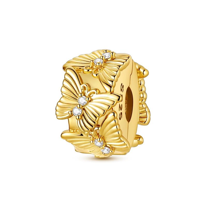 Роскошный медный золотой хамелеон, подвеска-шарм, подходит для оригинального браслета, персиковое сердце, розовые бусины, женские ювелирные аксессуары