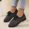 Foreign Trade Large Size Women's Shoes 2024 Autumn Rhinestone Casual Front Lace-up Sports Single Shoes Women's Shallow Mouth Pointed Single Shoes