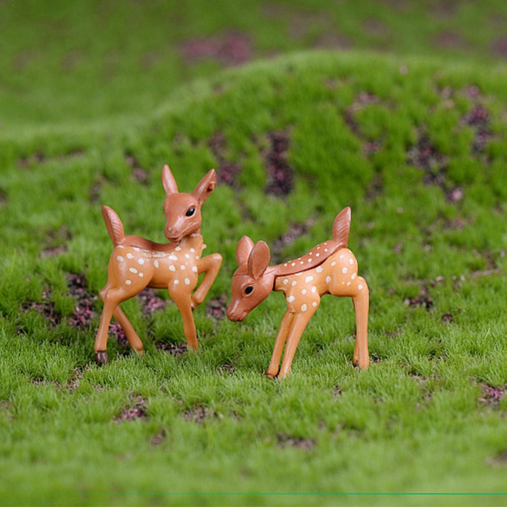 Cute DIY Fairy Garden Resin Craft Terrarium Ornament Animal Figurine Miniature Sika Deer