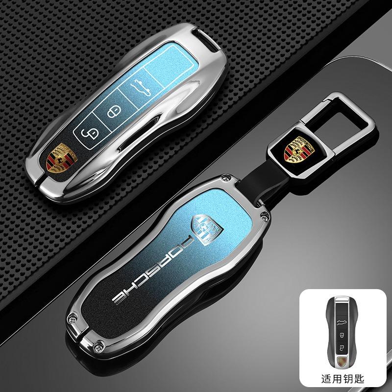 AFEBO1 Zinc Alloy Car Key Case Cover Protector Shell Smart Remote Accessories for Porsche 911 718 Panamera Macan Cayenne Boxster Cayman