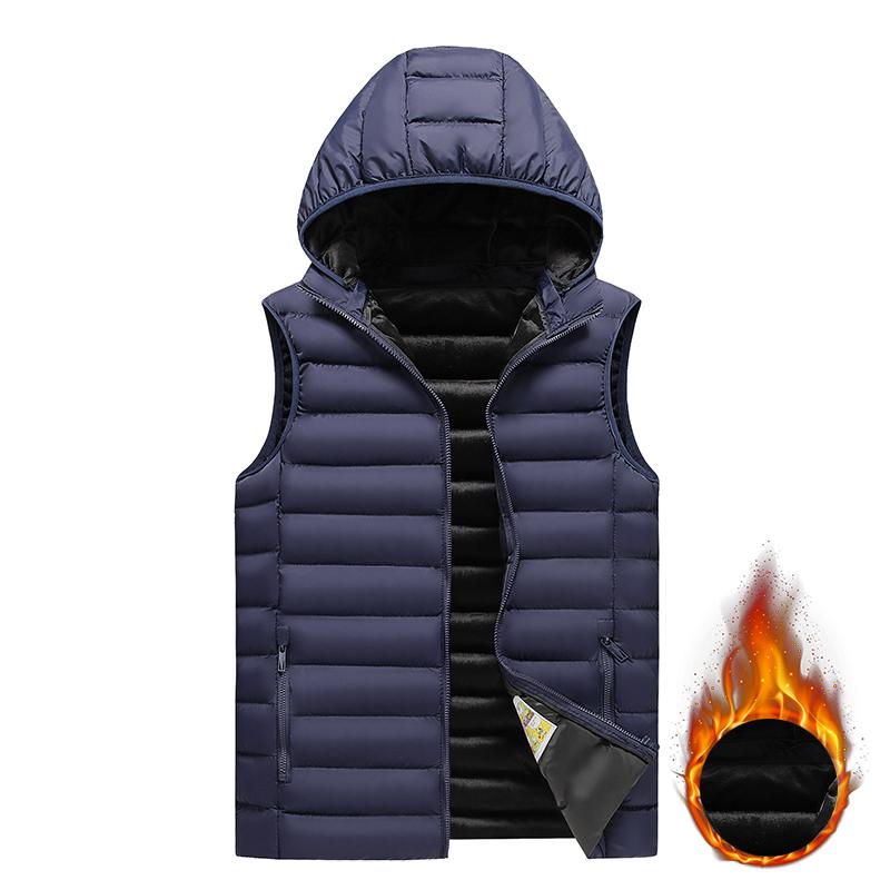 Мужской жилет, зимняя непромокаемая теплая мужская куртка без рукавов, модный повседневный жилет с капюшоном, мужской осенний утепленный жилет