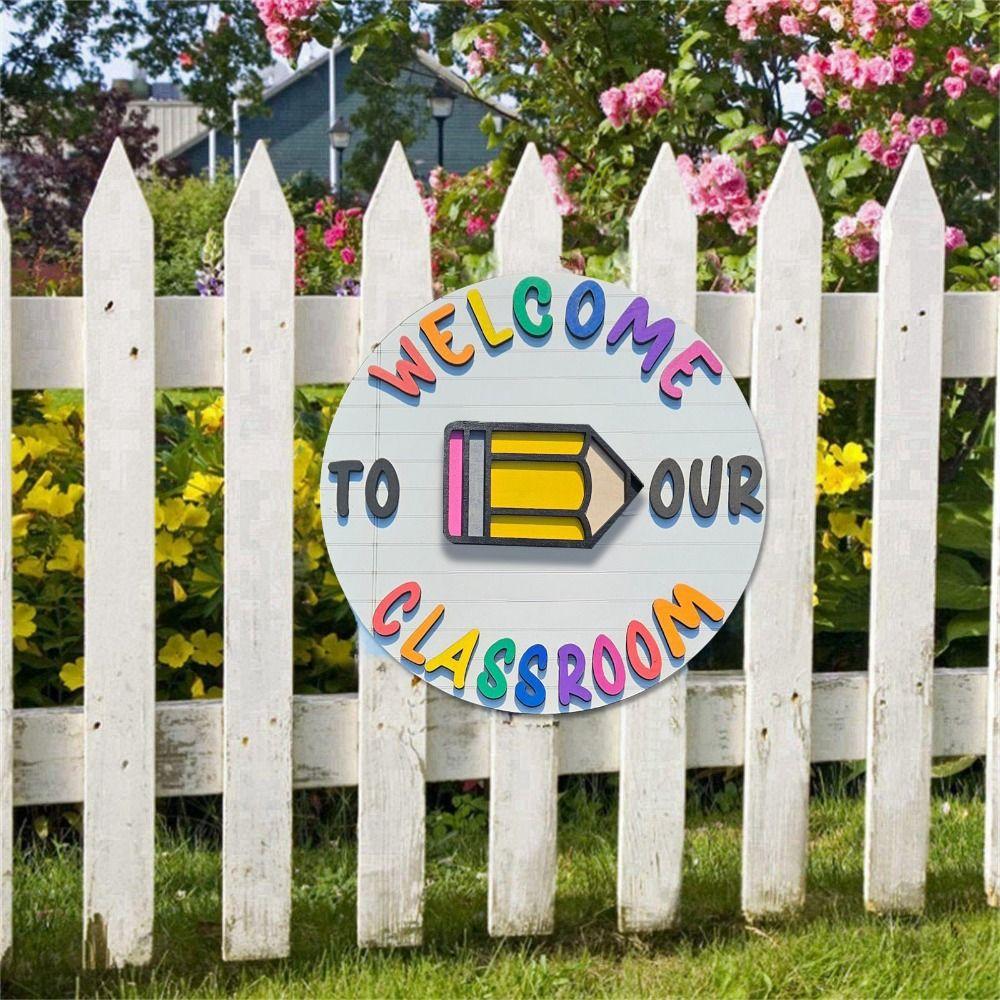 Cartoon Welcome To Our Classroom Sign Wooden Door Hanging Ornament Welcome Door Signs  Classroom