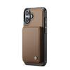 JEEHOOD J05 For iPhone 16 Case Leather Mobile Cover with Detachable Magnetic Card Bag