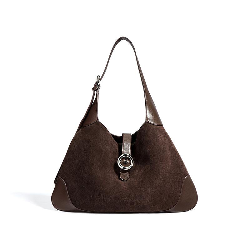 Vintage Suede Women's Bag Large-capacity Portable Shoulder Bag, Frosted Cowhide Crossbody Premium Tote Bag
