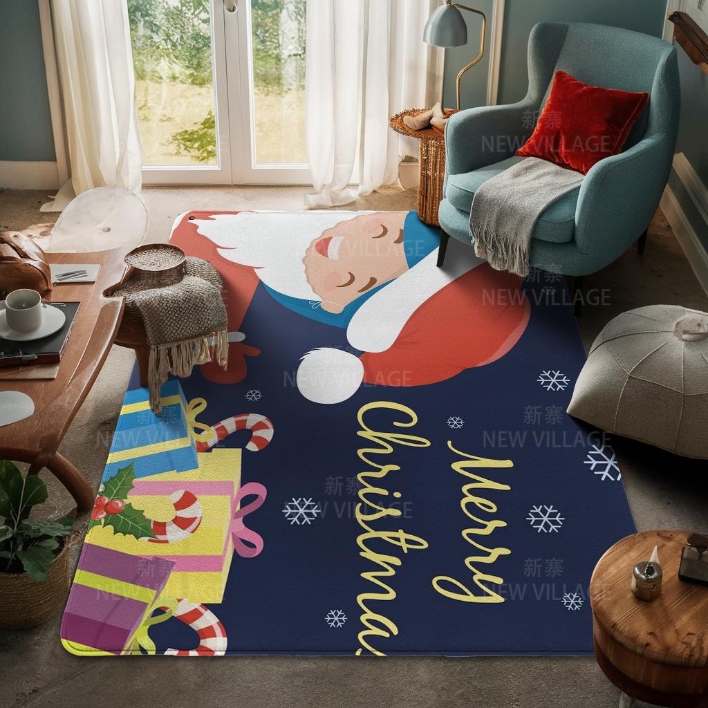 Ковер у входа в дом Домашний коврик у двери Гостиная Ванная Комната Ноги ванная комната Нескользящие коврики с водопоглощением для ванной Счастливого Рождества зима