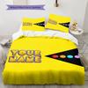 Pac-Man Custom Name Pattern Bedding,Quilt Set Quilt Cover Pillowcase Home Birthday Gift(1 * duvet cover + 2 * pillowcase, without core)