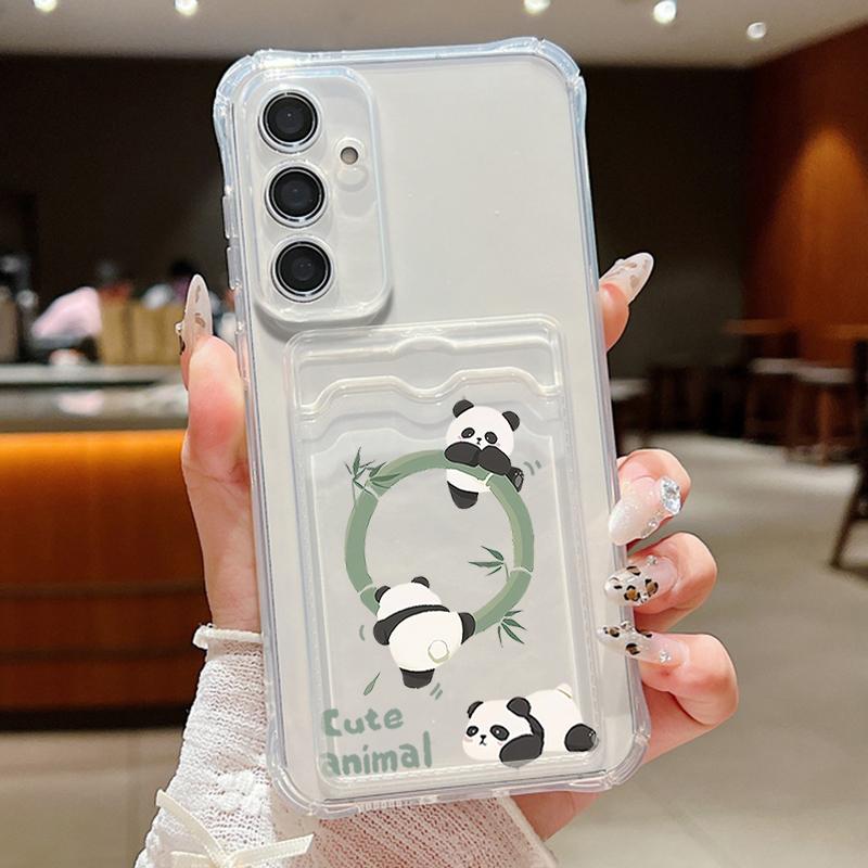 Чехол-кошелек с рисунком панды для Samsung Galaxy S24 S23 S22 Ultra S20 S21 FE A16 A05 A06 A52 A53 A14 A34 A54 A15 A25 A35 A55 5G Чехол