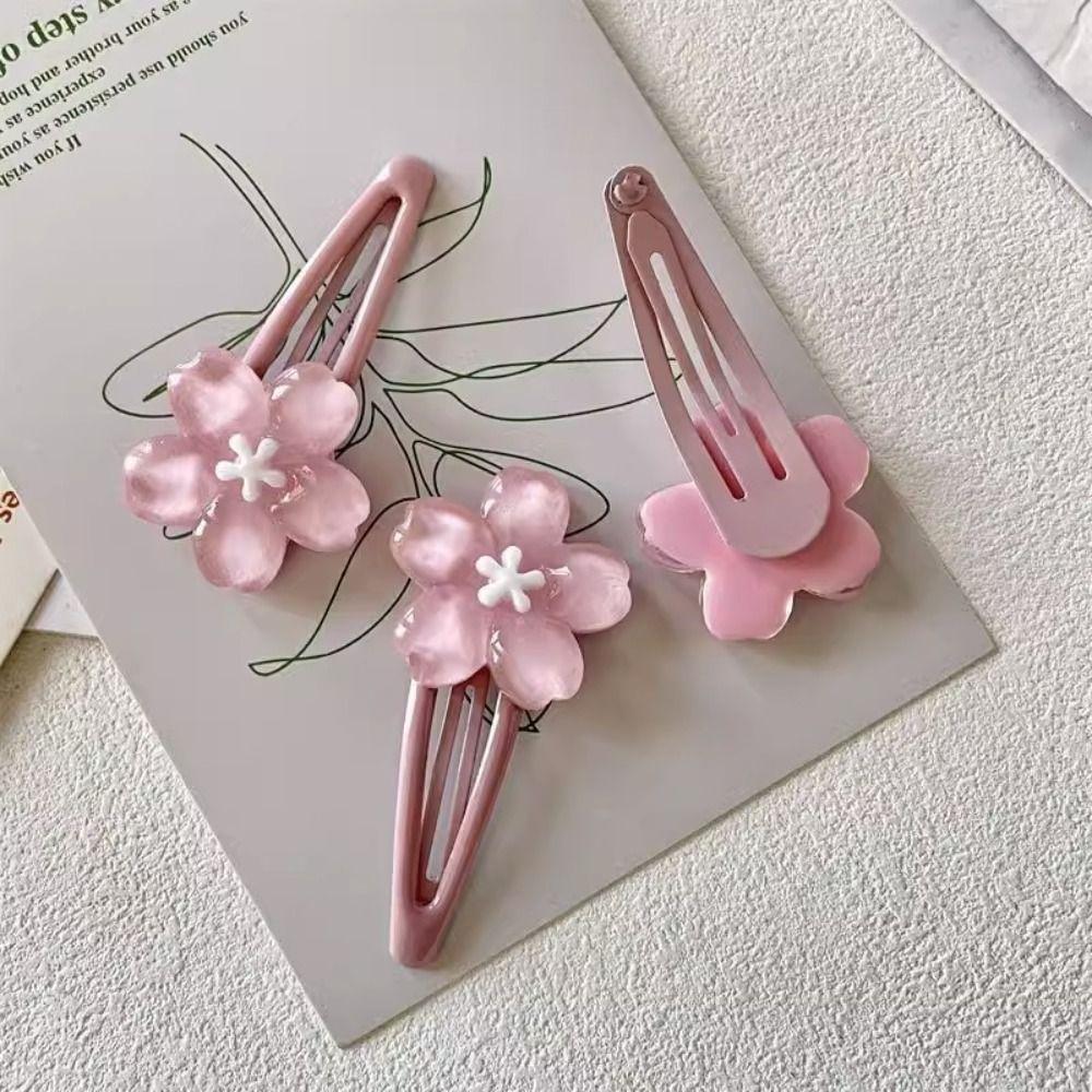 Hair Clip Flower Hair Clip Pink Sweet Barrettes Fashion Gripper Sakura Hairpin Children