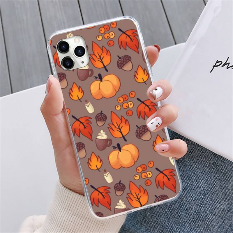 Чехол для телефона «Счастливая осень-осень» с тыквой для iphone 13 12 5 5S 5c se 6 6s 7 8 plus x xs xr 11 pro max mini