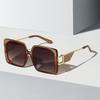New Large Frame High-End Metallic European And American Style Sunglasses For Women(Ds-23037)