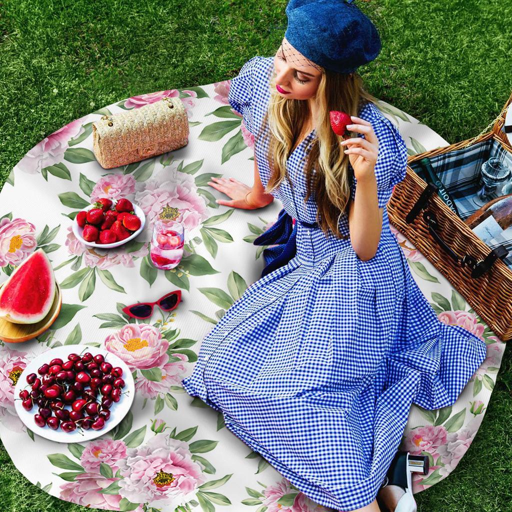 Винтажный узор текстура цветок гибискуса круглая скатерть кухонный декор водонепроницаемая скатерть обеденный журнальный столик чехол