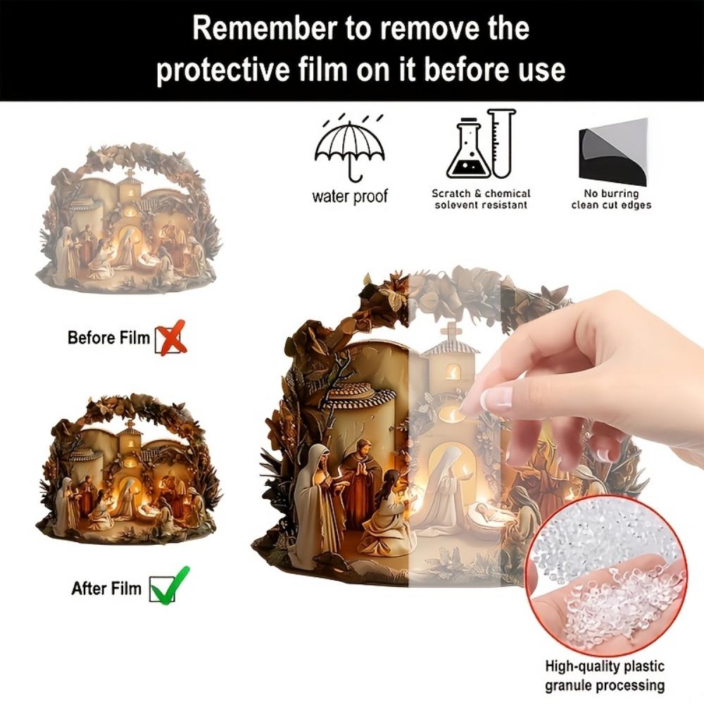 Рождественский вертеп, плоский акрил 2D, настольное украшение, подходит для гостиной, офиса, подарков, Рождества, Хэллоуина