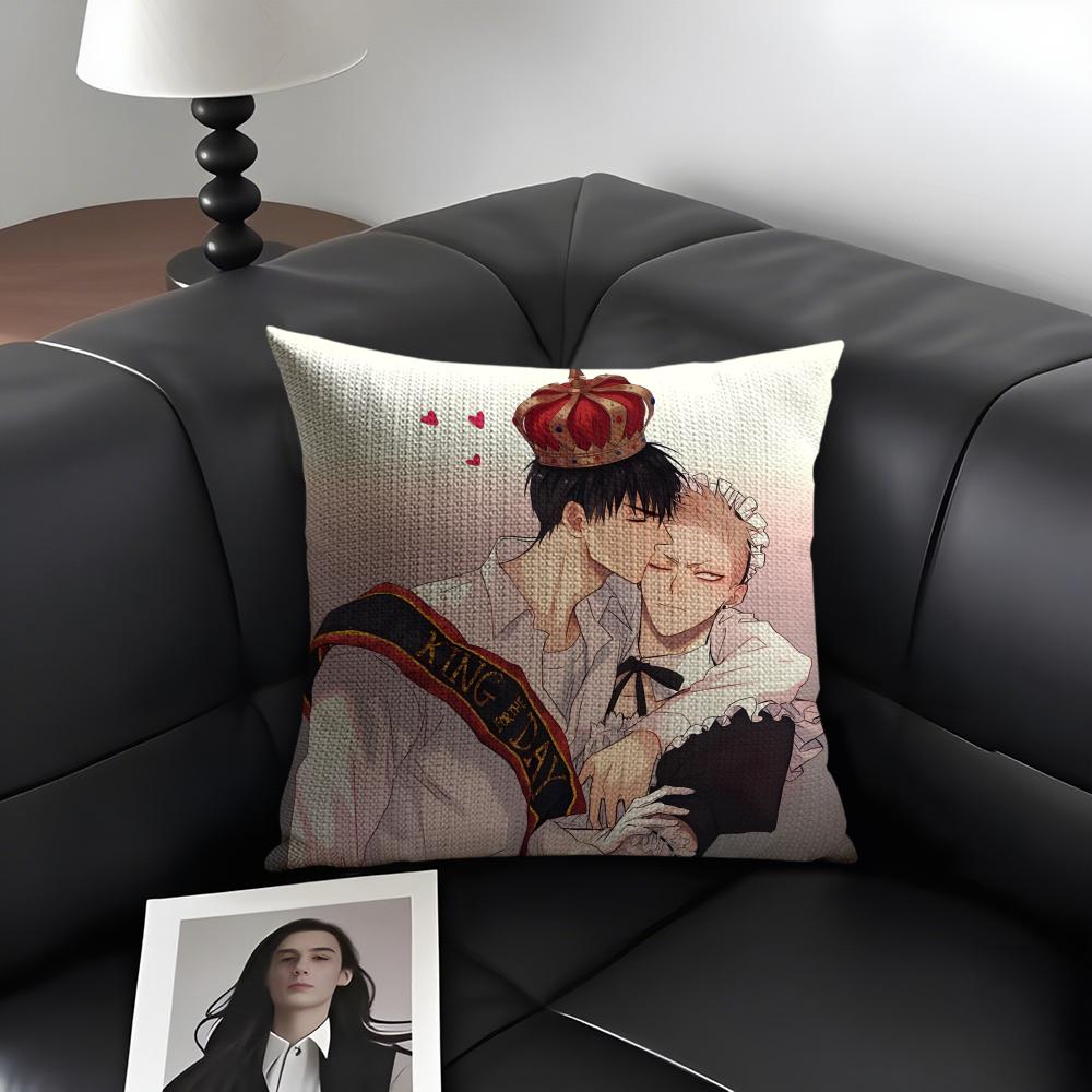 BL DDays Comics Cushion Cover Natural Linen Organic Fabric DoubleSided Printing Sofa Home Decor Gift Pillow Case