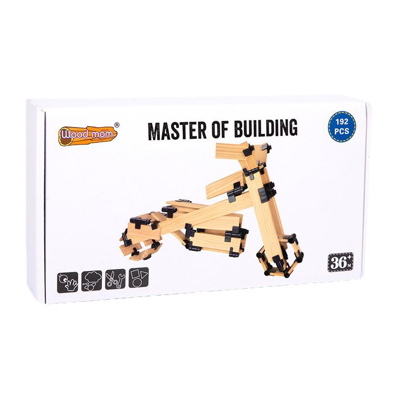 Kids' Master Architect Interlocking Wooden Building Blocks – Educational Assembly Toys for Kindergarten