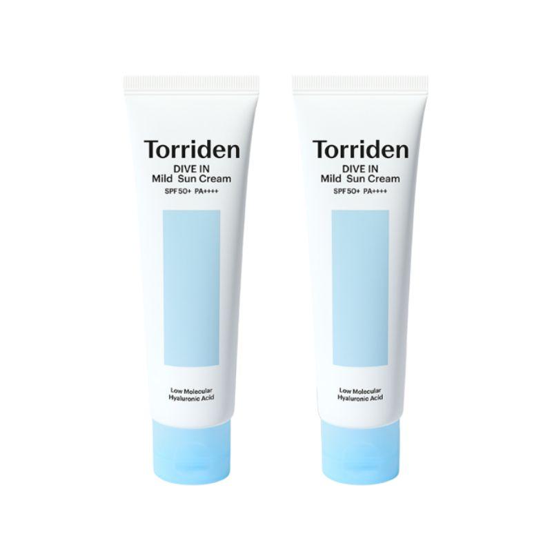 Torriden DIVE-IN Mild Mineral Sunscreen SPF50+ PA++++ 60ml x 2ea – Gentle Hydrating Physical Sun Cream Set