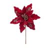 Flannel Fabric Christmas Artificial Flowers Glitter 28cm Xmas Decorative Flowers Plastic DIY Glitter Poinsettia Christmas Decor