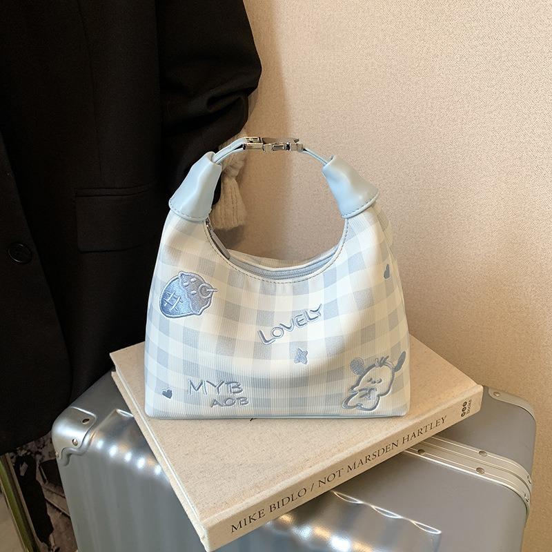 Клетчатая портативная маленькая сумка женская новая модная сумка-облако летняя женская сумка через плечо