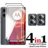 4PCS 2+2 For Motorola Moto G85 5G Glass Full Cover 3D Curved Screen Protector Tempered Glass + 2Pcs Soft Lens Film