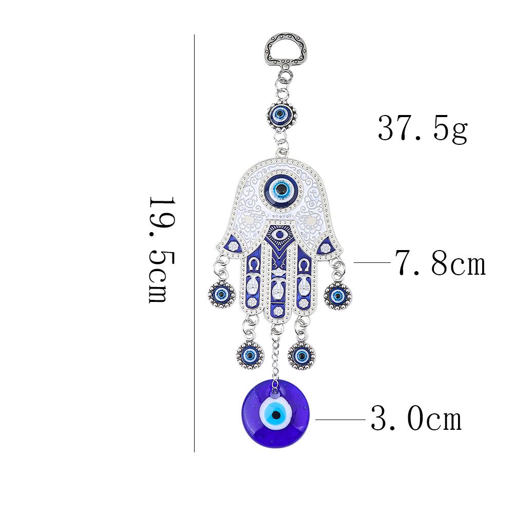 Blue Evil Eye Wall Hanging Hamsa Fatima Wind Chimes Lucky Amulet Blessing Protection Meditation Yoga Healing Pendant Home Decor