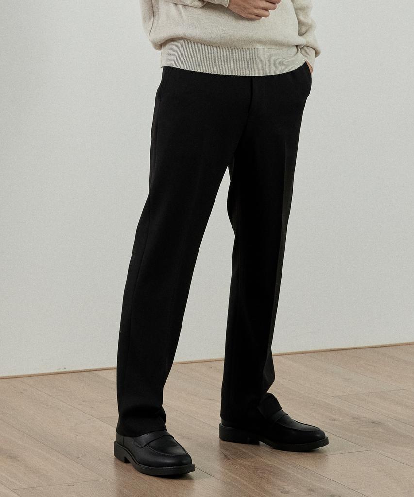 ANALOG MOOD Semi Slim Wide Slacks (Black)