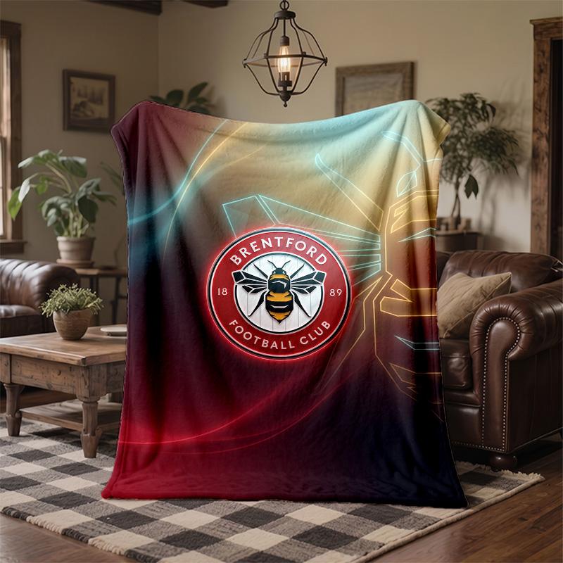 Brentford Football Print Flannel Blanket Soft Warm Sofa Bed Throw Blanket For Home Office Bedroom