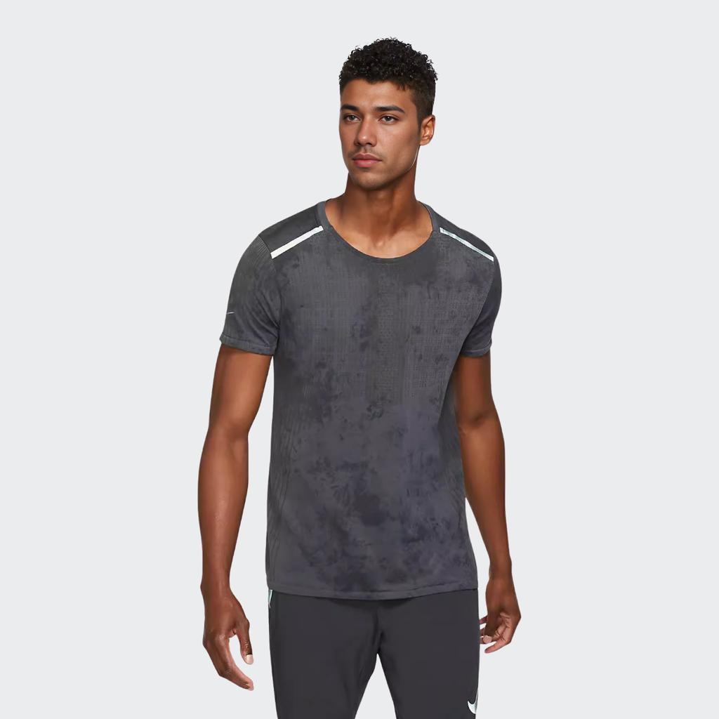 Nike Футболка для бега с круглым вырезом, мужские топы, черная BV5624-011
