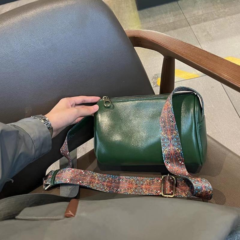 Genuine Leather Women Bag Vegetable Tanned Cow Leather Crossbody Bag Atmospheric Retro Bag