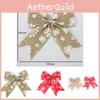 Exquisite Natural Burlap Snowflake Christmas Bow In Red Perfect For Holiday Tree Decorations